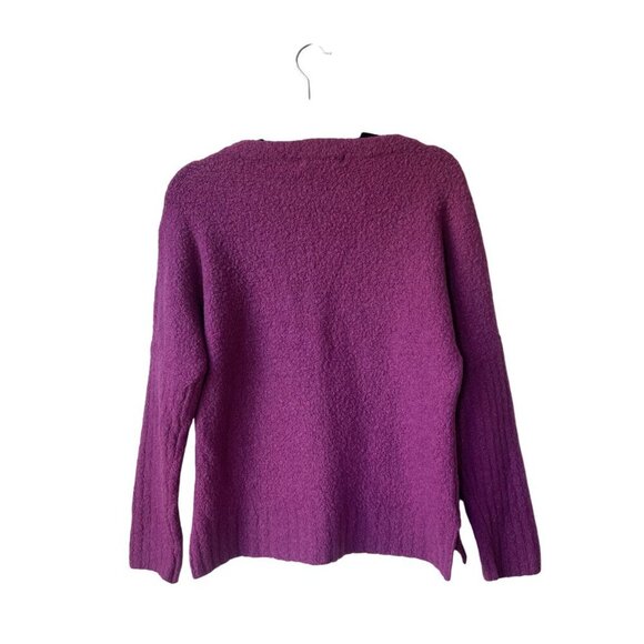 Anthropologie Wool Alpaca Sweater XS Sleeping On Snow Side Slit Fuzzy Purple - Picture 7 of 13